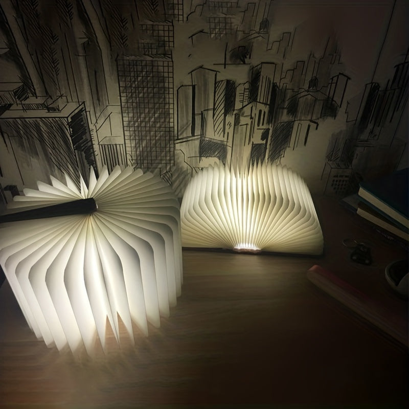 Creative Folding Book Lamp LED Bedside Light- 3 Color Changing (White/Blue/Red)