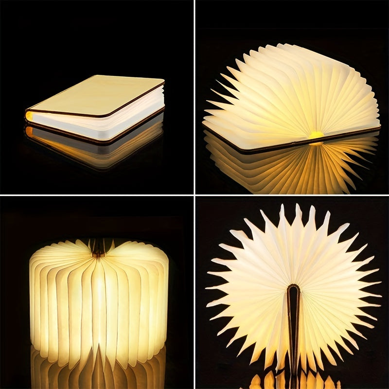 Creative Folding Book Lamp LED Bedside Light- 3 Color Changing (White/Blue/Red)